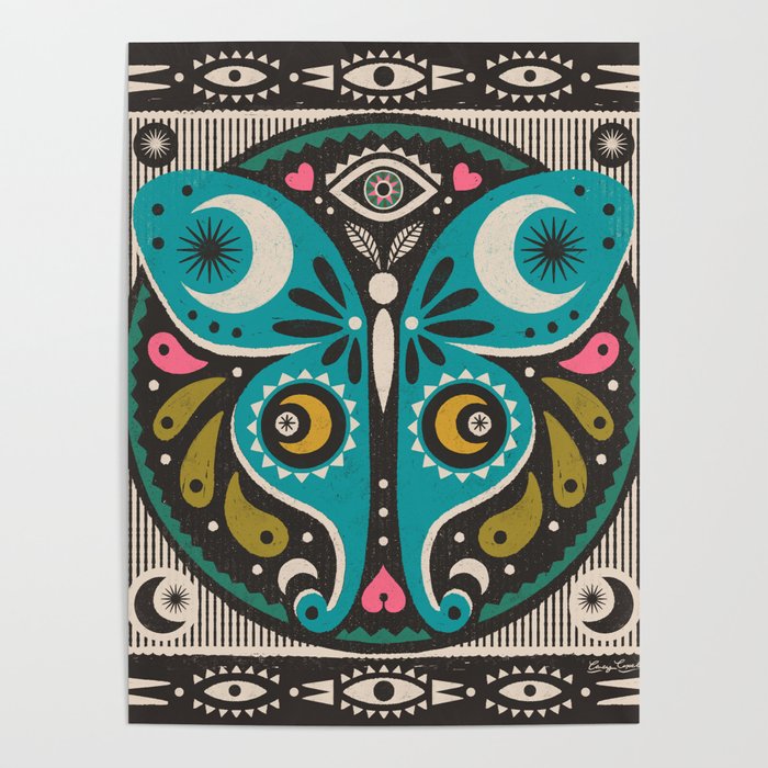 Luna Moth - Black Poster Gallery Image 4