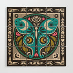 Luna Moth - Black Wood Wall Art Gallery Image 1
