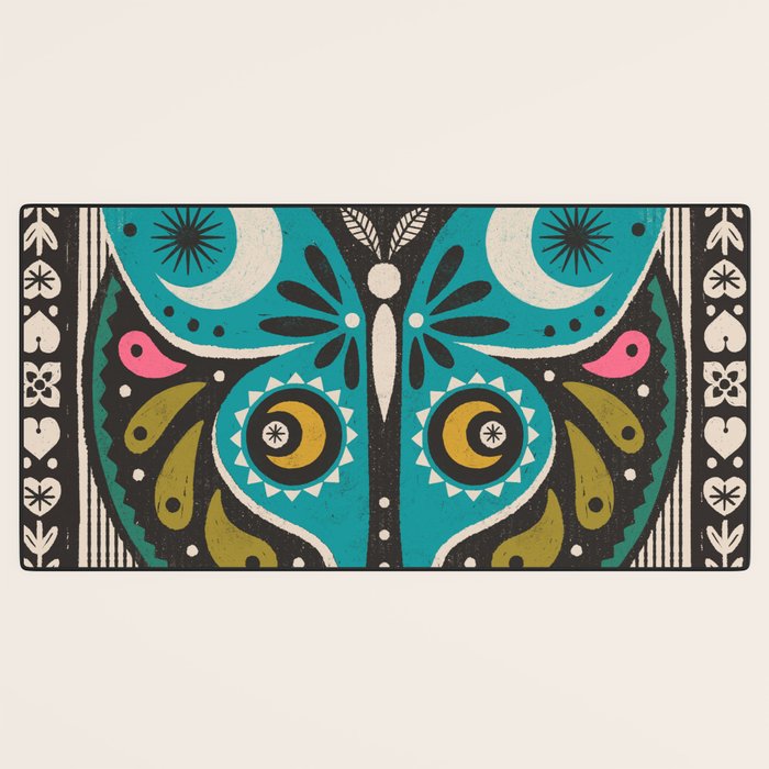 Luna Moth - Black Desk Mat Gallery Image 3