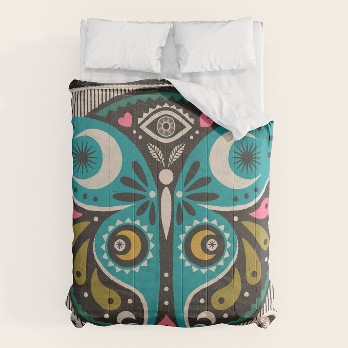 Luna Moth - Black Comforter Gallery Image 6