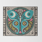 Luna Moth - Black Throw Blanket Gallery Image 2