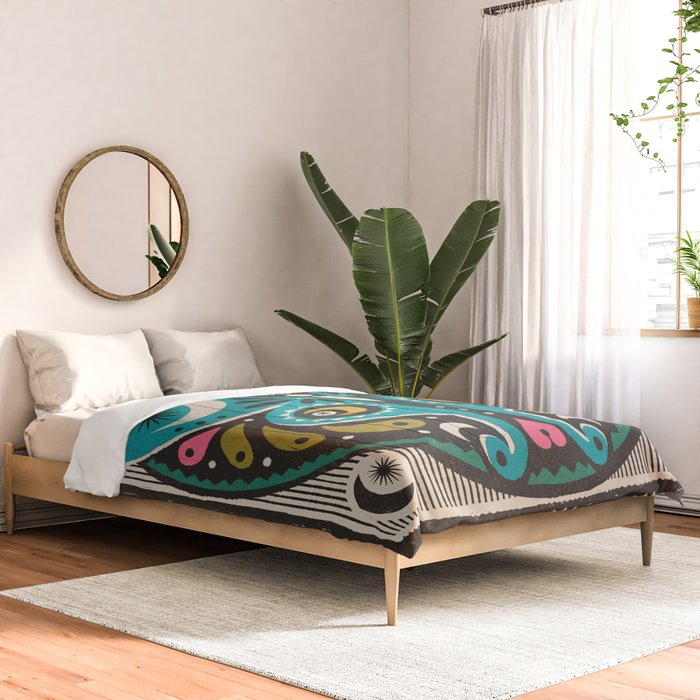 Luna Moth - Black Comforter Gallery Image 2