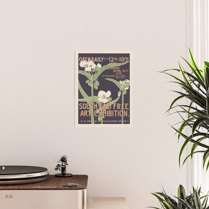 South End Free Flower Art Exhibition Vintage Art Nouveau Plants Design Botanical Home Decor Poster Gallery Image 2