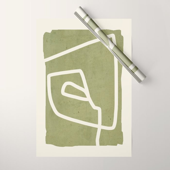 abstract minimal 57 Green Wrapping Paper Gallery Image 1