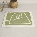 abstract minimal 57 Green Rug Gallery Image 1
