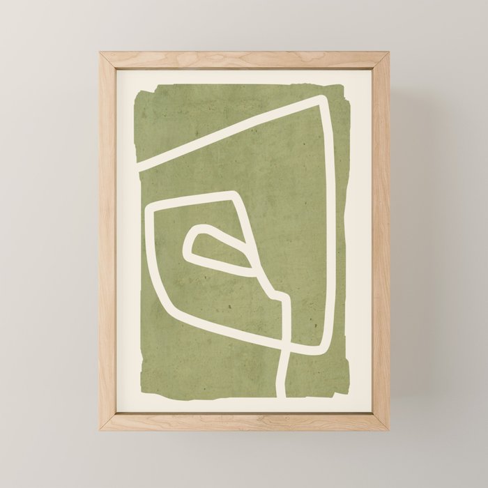 abstract minimal 57 Green Mini Art Print Gallery Image 1