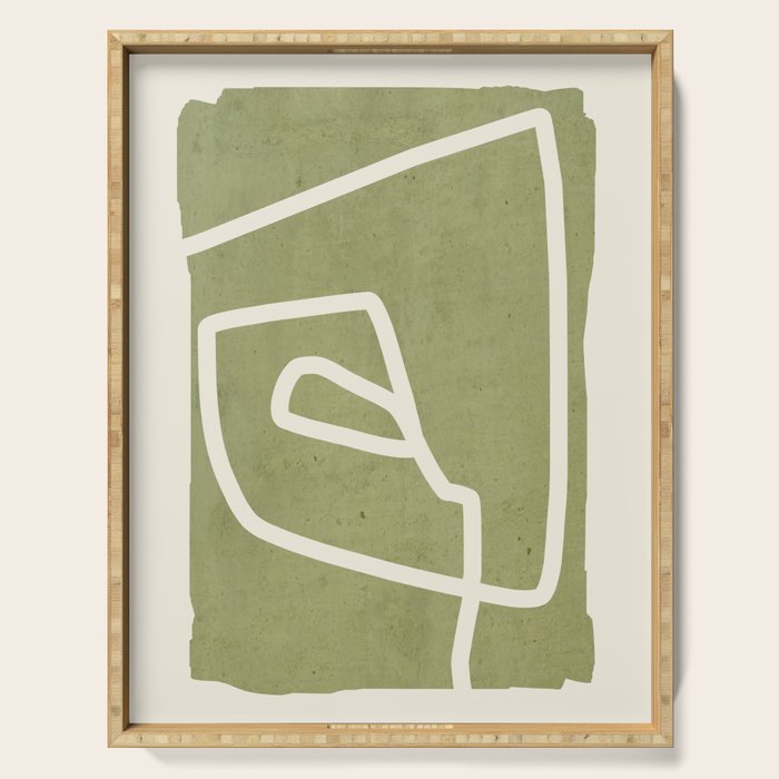abstract minimal 57 Green Serving Tray Gallery Image 1