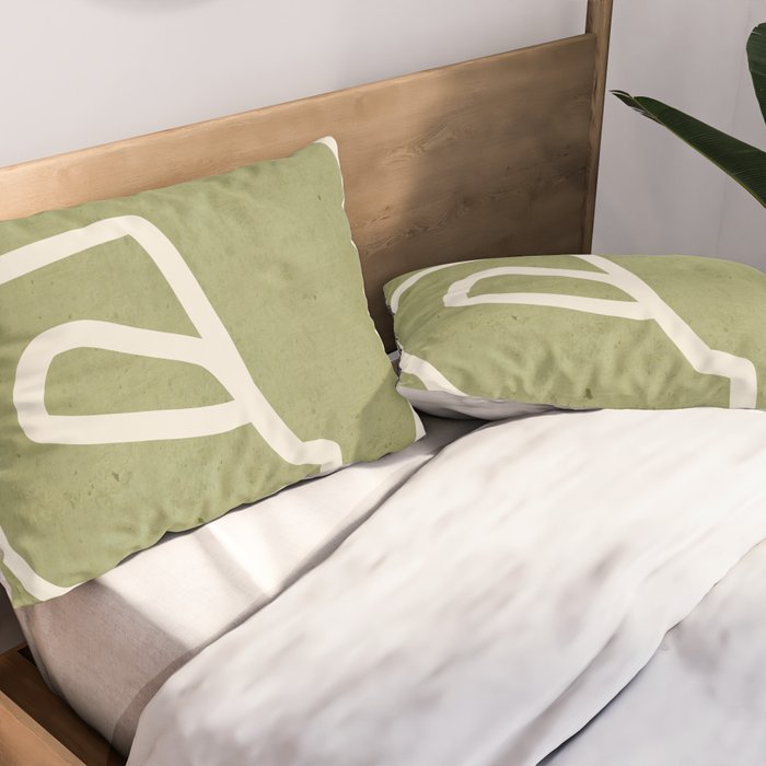 abstract minimal 57 Green Pillow Sham Gallery Image 2