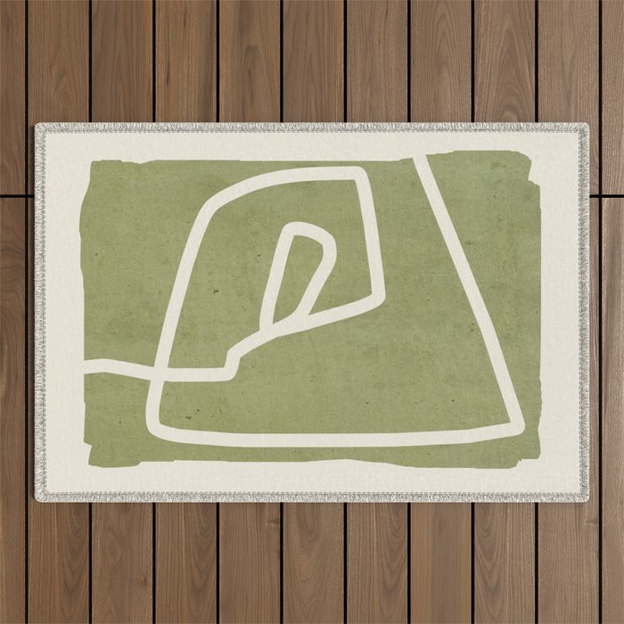 abstract minimal 57 Green Outdoor Rug Gallery Image 1