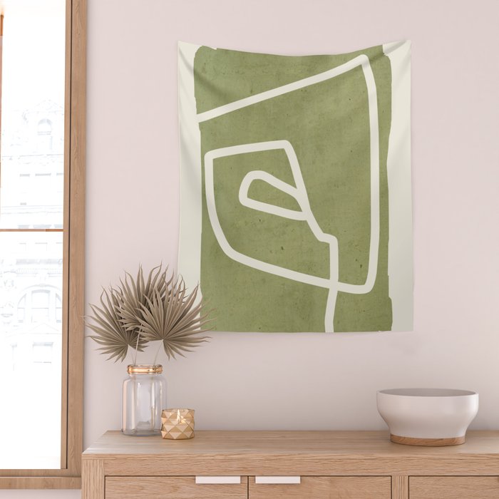 abstract minimal 57 Green Wall Tapestry Gallery Image 2