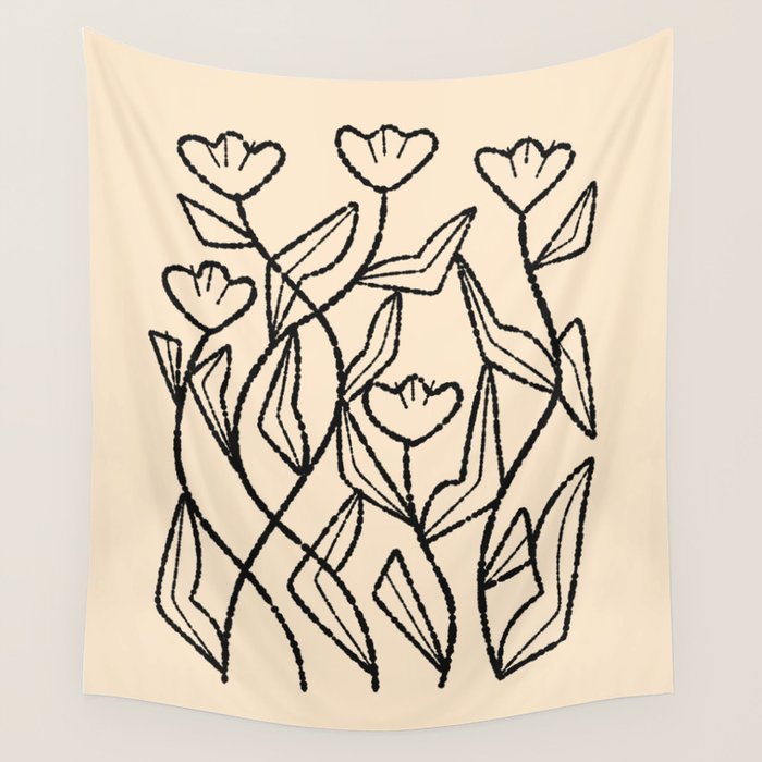 Linear Tulips Wall Tapestry Gallery Image 4