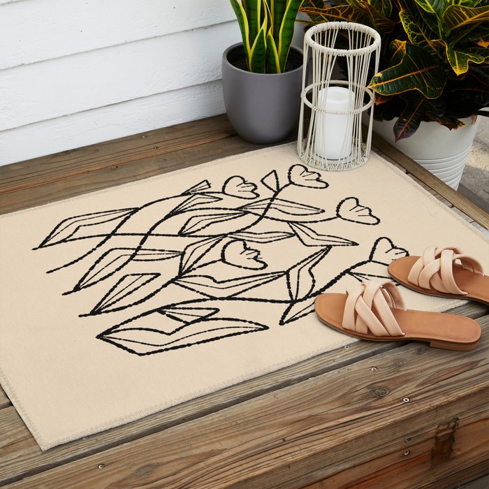 Linear Tulips Outdoor Rug Gallery Image 2