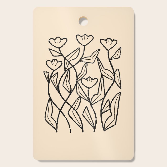 Linear Tulips Cutting Board Gallery Image 1