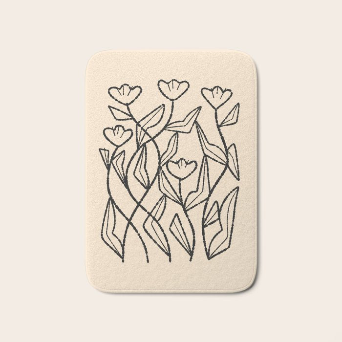 Linear Tulips Bath Mat Gallery Image 1