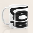 Knots Black & White Minimalist Ink Tribal Mid Century Pattern Dark Painting Pattern Coffee Mug Gallery Image 3