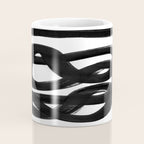 Knots Black & White Minimalist Ink Tribal Mid Century Pattern Dark Painting Pattern Coffee Mug Gallery Image 4