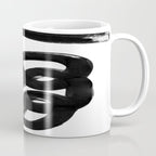 Knots Black & White Minimalist Ink Tribal Mid Century Pattern Dark Painting Pattern Coffee Mug Gallery Image 1
