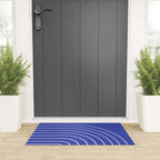 Minimal Arch XXI Bright Blue Modern Geometric Lines Welcome Mat Gallery Image 3