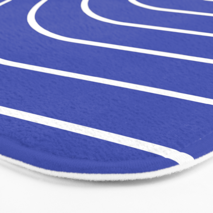 Minimal Arch XXI Bright Blue Modern Geometric Lines Bath Mat Gallery Image 3