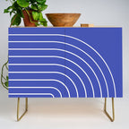 Minimal Arch XXI Bright Blue Modern Geometric Lines Credenza Gallery Image 1