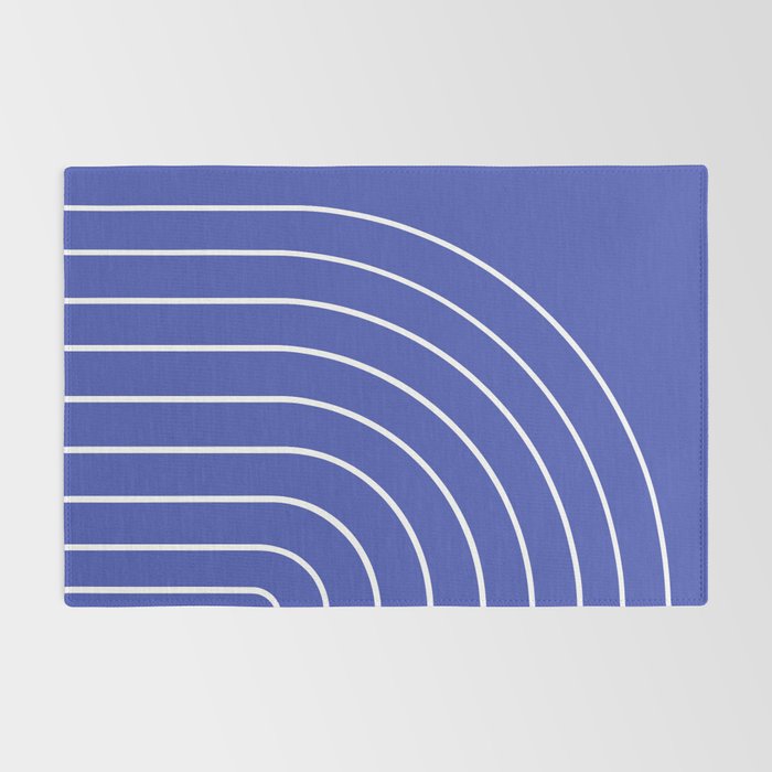 Minimal Arch XXI Bright Blue Modern Geometric Lines Rug Gallery Image 2