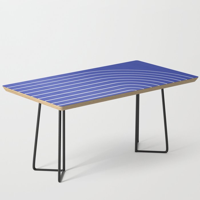 Minimal Arch XXI Bright Blue Modern Geometric Lines Coffee Table Gallery Image 1