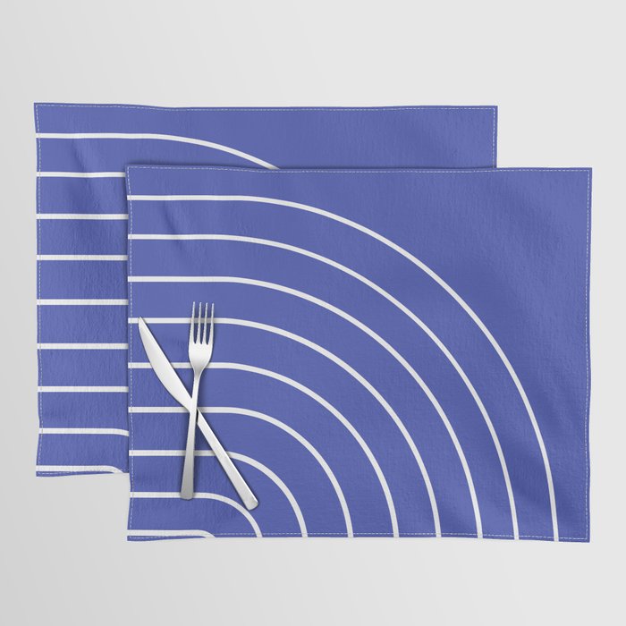 Minimal Arch XXI Bright Blue Modern Geometric Lines Placemat Gallery Image 1