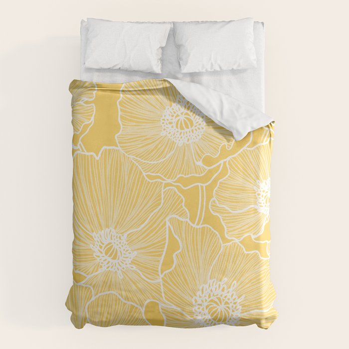 Sunshine Yellow Poppies Duvet Cover Gallery Image 6