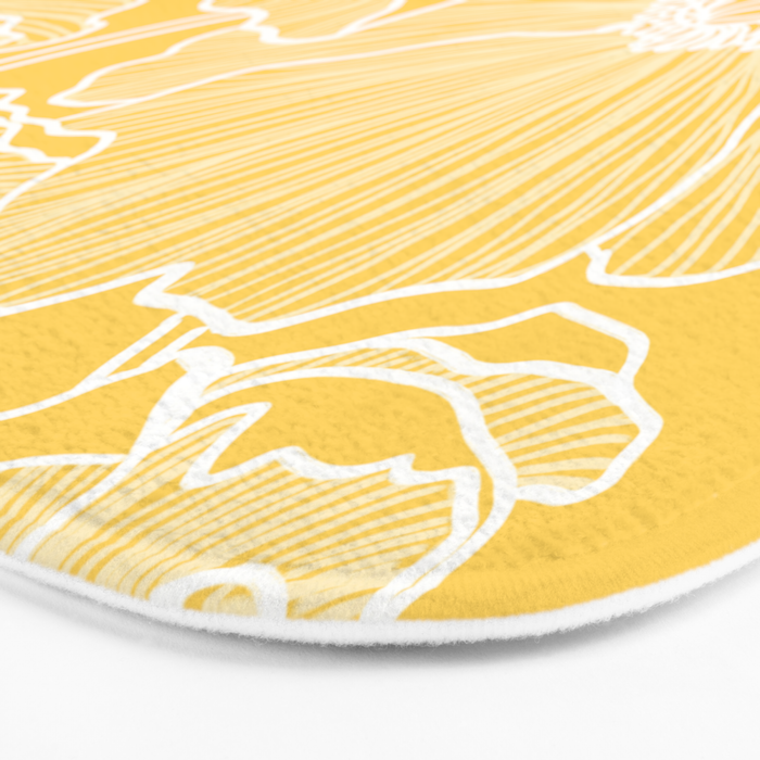 Sunshine Yellow Poppies Bath Mat Gallery Image 3