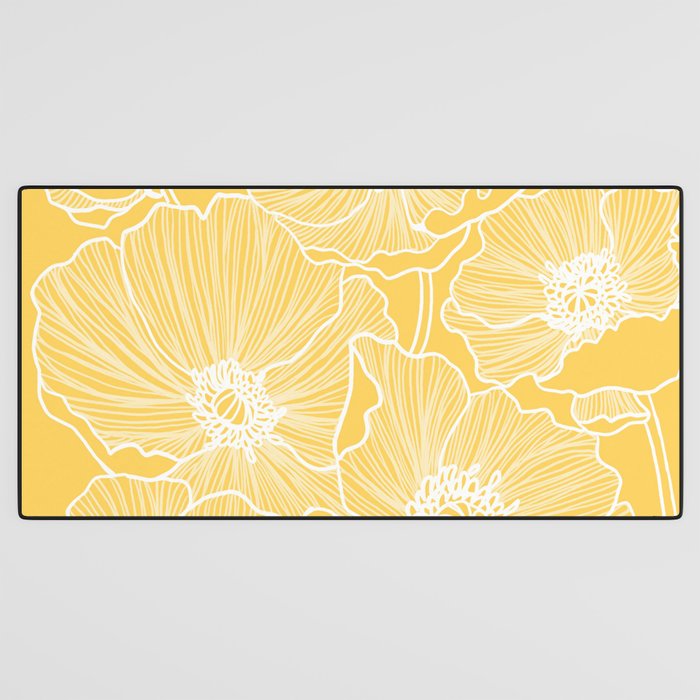 Sunshine Yellow Poppies Desk Mat Gallery Image 3