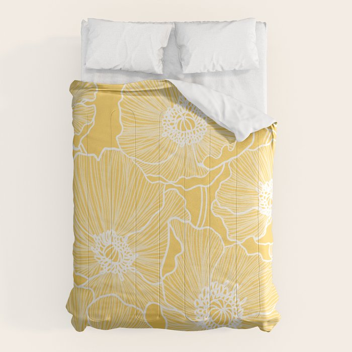 Sunshine Yellow Poppies Comforter Gallery Image 1