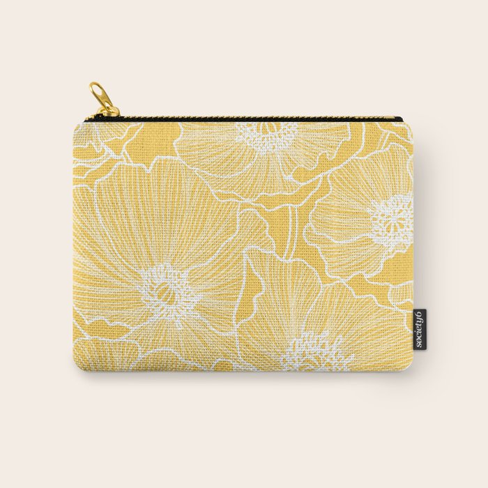 Sunshine Yellow Poppies Carry All Pouch Gallery Image 1