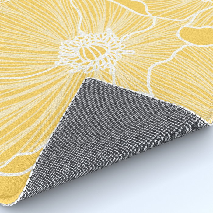 Sunshine Yellow Poppies Rug Gallery Image 4