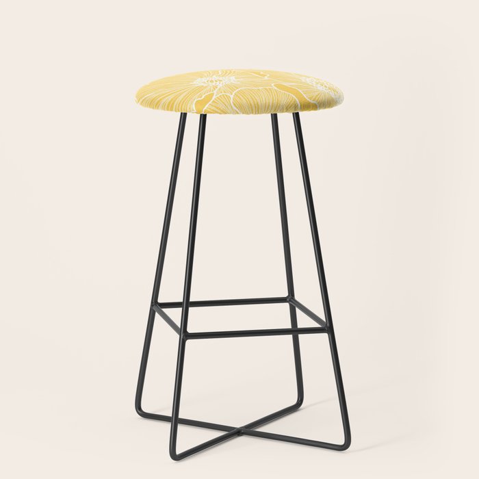 Sunshine Yellow Poppies Stool Gallery Image 1