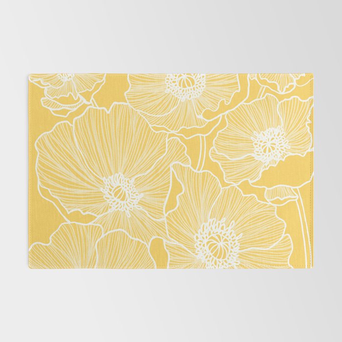 Sunshine Yellow Poppies Rug Gallery Image 2
