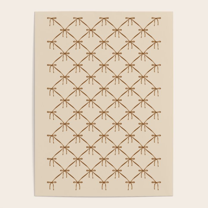Bows & Ribbons Pattern LVI Neutral Beige Poster Gallery Image 1