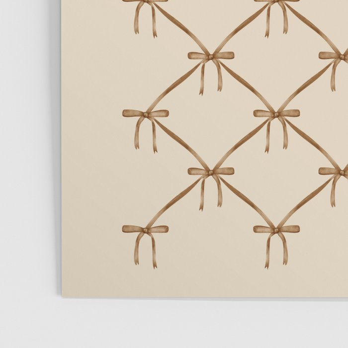 Bows & Ribbons Pattern LVI Neutral Beige Poster Gallery Image 3