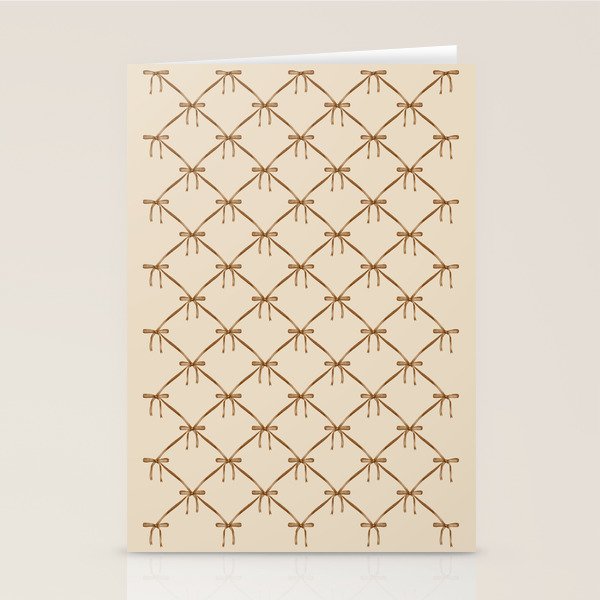 Bows & Ribbons Pattern LVI Neutral Beige Stationery Card Gallery Image 1