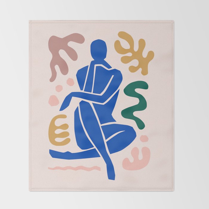 Henri Matisse Art Print 'Blue Nude' - Abstract Female Figure Cut Outs Artwork Throw Blanket Gallery Image 2