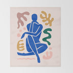 Henri Matisse Art Print 'Blue Nude' - Abstract Female Figure Cut Outs Artwork Throw Blanket Gallery Image 2