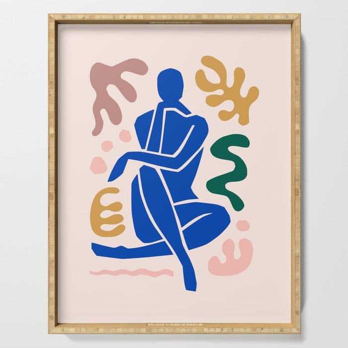 Henri Matisse Art Print 'Blue Nude' - Abstract Female Figure Cut Outs Artwork Serving Tray Gallery Image 1