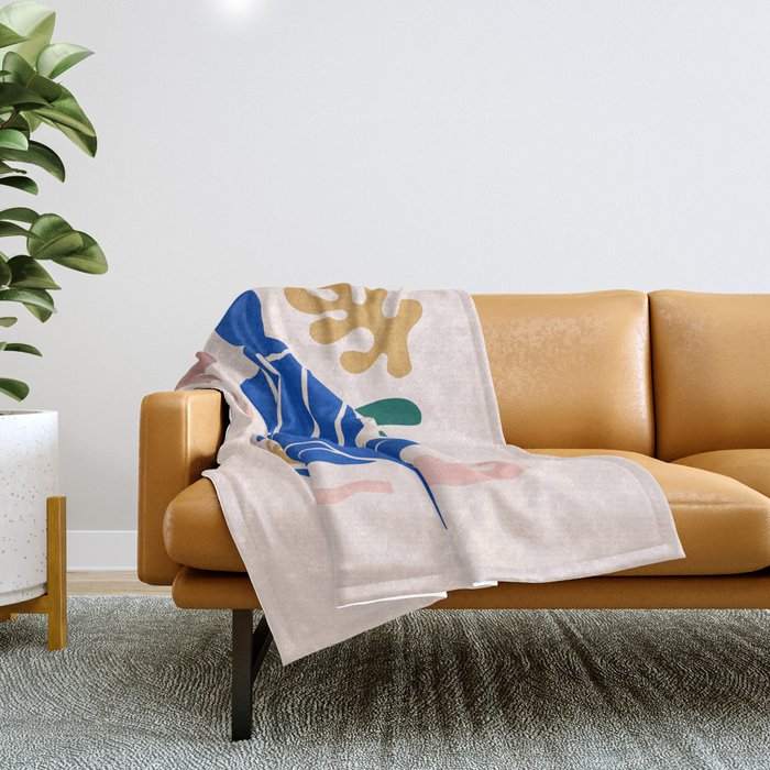 Henri Matisse Art Print 'Blue Nude' - Abstract Female Figure Cut Outs Artwork Throw Blanket Gallery Image 1