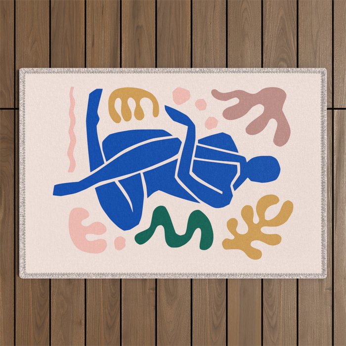 Henri Matisse Art Print 'Blue Nude' - Abstract Female Figure Cut Outs Artwork Outdoor Rug Gallery Image 1