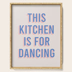 This Kitchen Is For Dancing (Blue Pink) Serving Tray Gallery Image 1