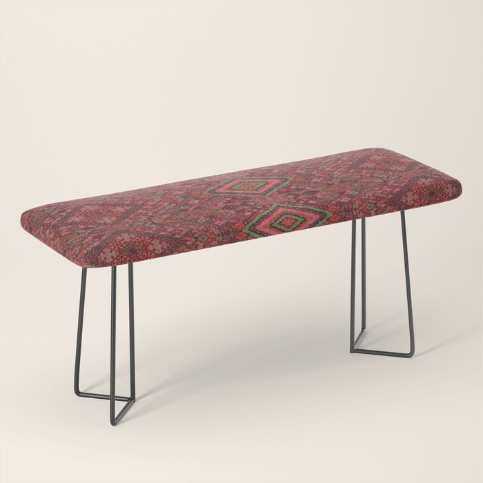 Vibrant Moroccan Kilim Pattern Bench Gallery Image 1