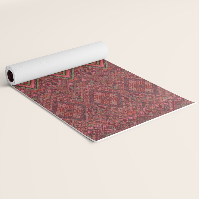 Vibrant Moroccan Kilim Pattern Yoga Mat Gallery Image 2