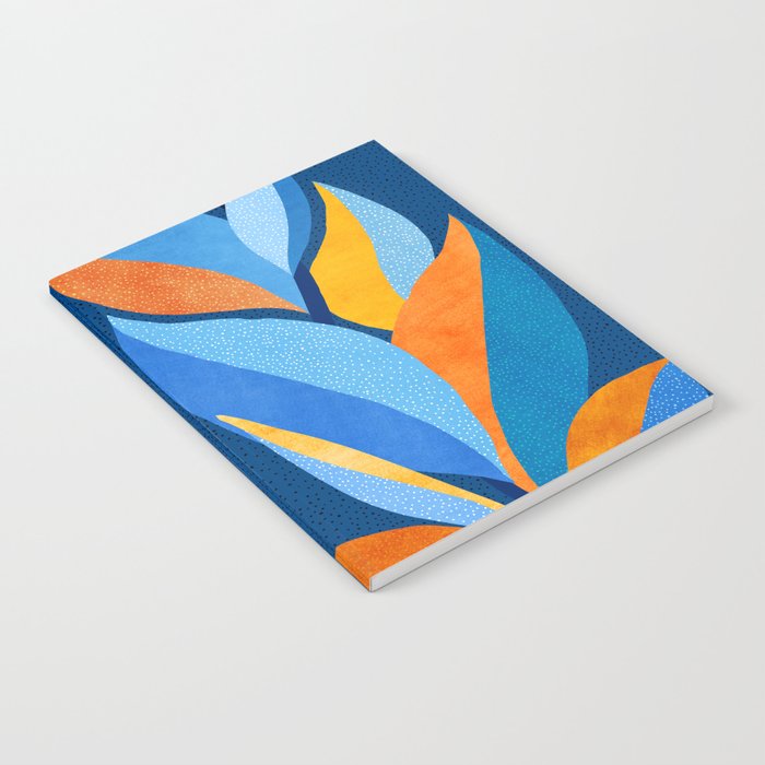 First Light - Orange and Blue Abstract Botanical Notebook Gallery Image 2