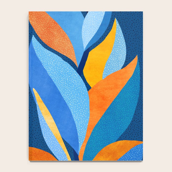 First Light - Orange and Blue Abstract Botanical Notebook Gallery Image 4