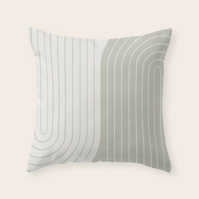 Two Tone Line Curvature LXIII Throw Pillow Gallery Image 6
