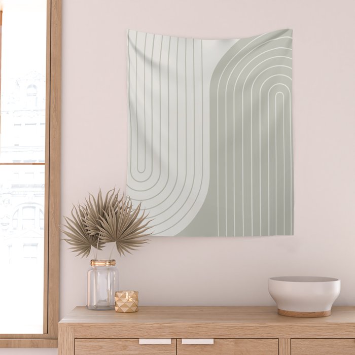 Two Tone Line Curvature LXIII Wall Tapestry Gallery Image 2